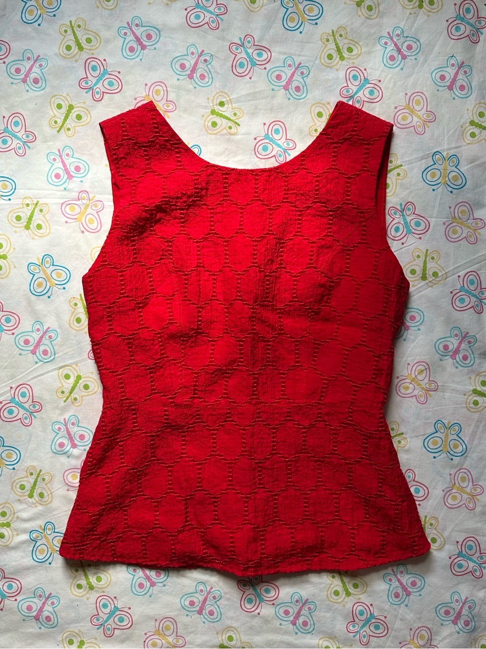 Banana Republic Red Polka Dot Sleeveless Top